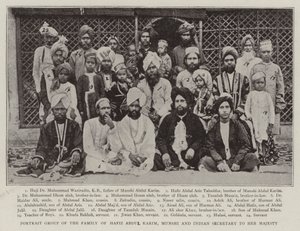 Ritratto di gruppo della famiglia di Hafiz Abdul Karim, Munshi e segretario indiano di Sua Maestà da English Photographer