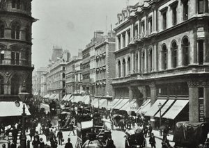 Poultry, guardando a ovest verso Cheapside, Città di Londra, 1890