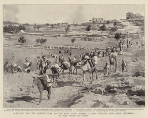 Preparativi per la visita del Kaiser in Terra Santa, costruzione di una nuova strada carrozzabile da Gerusalemme al Monte degli Ulivi da English Photographer