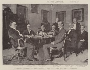 Il presidente McKinley e il suo gabinetto alla Residenza Esecutiva, Washington da English Photographer