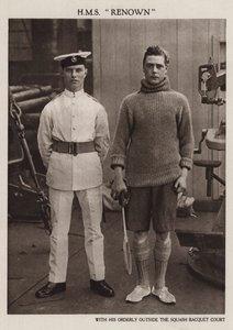 Principe di Galles con il suo attendente a bordo della HMS Renown da English Photographer