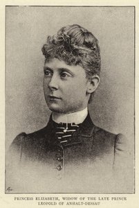 Principessa Elisabetta, vedova del defunto Principe Leopoldo di Anhalt-Dessau