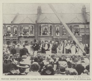 La Principessa Enrico di Battenberg posa la prima pietra di una nuova chiesa a Kensal Rise da English Photographer
