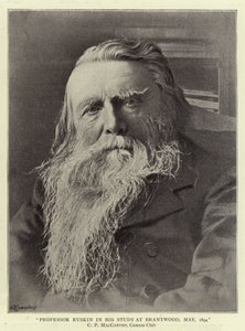 Il professor Ruskin nel suo studio a Brantwood, maggio 1894 da English Photographer