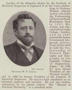 Professor W E Ayrton da English Photographer