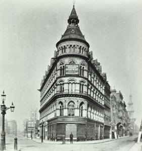 Queen Victoria Street, angolo di Mansion House Street e Queen Victoria Street, Londra, 1880 da English Photographer
