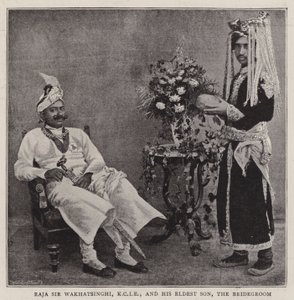 Raja Sir Wakhatsinghi, KCIE, e il suo figlio maggiore, lo sposo da English Photographer