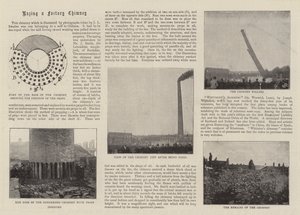 Demolizione di una ciminiera di fabbrica