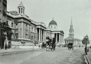 Saint Martin in the Fields e The National Gallery, Trafalgar Square: lato nord vista est, 1896 da English Photographer