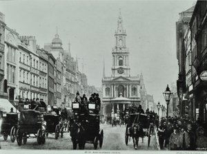 Saint Mary-le-Strand: vista est verso Saint Mary-le-Strand, 1895