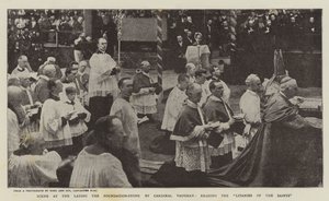 Scena alla Posa della Prima Pietra da parte del Cardinale Vaughan, Lettura delle Litanie dei Santi da English Photographer