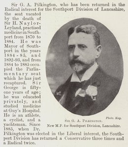 Sir G A Pilkington, nuovo MP per la divisione di Southport, Lancashire