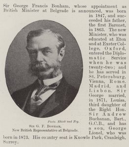 Sir G F Bonham, Nuovo Rappresentante Britannico a Belgrado