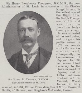 Sir Harry L Thompson, KCMG, nuovo amministratore di St Lucia da English Photographer