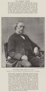 Sir Joseph Lister, Baronet, DCL, LLD, Presidente della riunione annuale della British Association a Liverpool da English Photographer