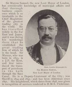 Sir Marcus Samuel, nuovo sindaco di Londra