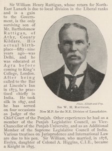 Sir W H Rattigan, nuovo deputato per la divisione nord-est del Lanarkshire da English Photographer