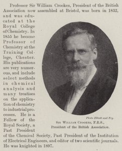 Sir William Crookes, FRS, presidente della British Association