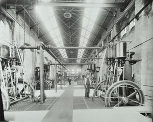 Southern Outfall Sewer, Crossness: interno della sala macchine, 1894