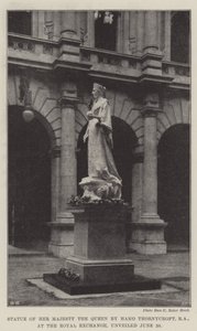 Statua di Sua Maestà la Regina di Hamo Thornycroft, RA, alla Royal Exchange, svelata il 20 giugno da English Photographer