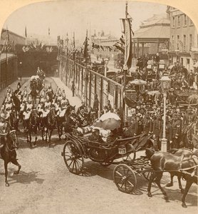 Stampa stereografica del Giubileo di Diamante della Regina Vittoria da English Photographer