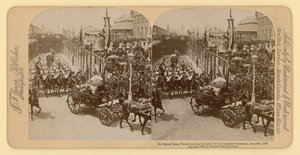 Stampa stereografica del Giubileo di Diamante della Regina Vittoria da English Photographer