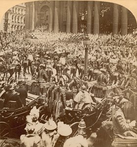 Stampa stereografica del Giubileo di Diamante della Regina Vittoria da English Photographer