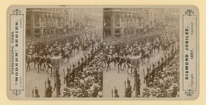 Stampa stereoscopica del Giubileo di Diamante della Regina Vittoria, 28 giugno 1897 da English Photographer