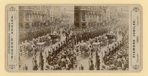 Stampa stereoscopica del Giubileo di Diamante della Regina Vittoria, 28 giugno 1897 da English Photographer