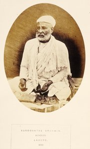 Suroosatee Brahmin, Hindoo, Lahore, da The People of India, di J. Forbes Watson, pubblicato nel 1868