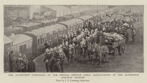 Le compagnie di Aldershot del corpo di servizio speciale, saluto alla stazione ferroviaria di Aldershot da English Photographer