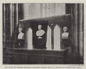 I busti di Charles Kingsley, Matthew Arnold e F D Maurice nell