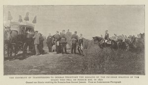 La Cerimonia di Trasferimento al Territorio Tedesco dei Resti dei Soldati Prussiani della Guardia Caduti sul Suolo Francese nel 1870 da English Photographer