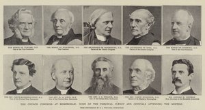 Il Congresso della Chiesa a Birmingham, alcuni dei principali clero e funzionari che partecipano alla riunione da English Photographer