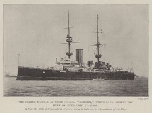 Il prossimo Durbar a Delhi, HMS Renown, che trasporterà il duca di Connaught in India da English Photographer