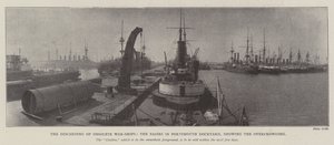 La dismissione delle navi da guerra obsolete, i bacini nel cantiere navale di Portsmouth, che mostrano il sovraffollamento