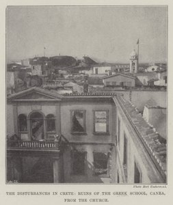 I disordini a Creta, rovine della scuola greca, Canea, dalla chiesa da English Photographer