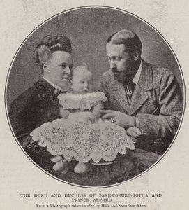 Il duca e la duchessa di Sassonia-Coburgo-Gotha e il principe Alfredo da English Photographer