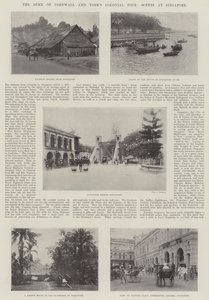 Il tour coloniale del duca di Cornovaglia e York, scene a Singapore da English Photographer