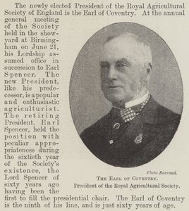 Il Conte di Coventry, presidente della Royal Agricultural Society