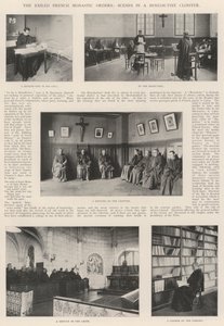 Gli ordini monastici francesi esiliati, scene in un chiostro benedettino