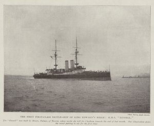 La prima nave da battaglia di prima classe del regno di re Edoardo, HMS Russell da English Photographer