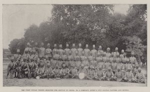 Le prime truppe indiane selezionate per il servizio in Cina, compagnia n. 3, Queens Own Madras Sappers and Miners da English Photographer
