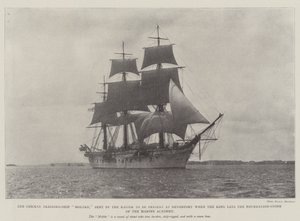 La nave scuola tedesca Moltke, inviata dal Kaiser per essere presente a Devonport quando il re posa la prima pietra dell