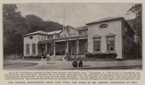 La Grange, Rondebosch, vicino a Città del Capo, la casa di Mr Rhodes, distrutta dal fuoco da English Photographer