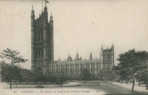 La Camera dei Lord dai Giardini di Victoria, Londra da English Photographer