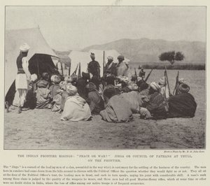 Le rivolte di frontiera indiana, pace o guerra? Jirga o Consiglio dei Pathan a Thull, sulla frontiera da English Photographer