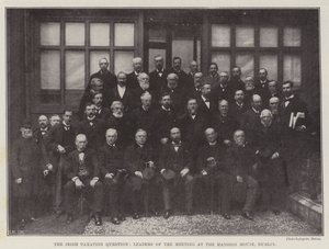 La questione della tassazione irlandese, leader della riunione alla Mansion House, Dublino da English Photographer