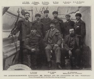 La spedizione Jackson-Harmsworth, il signor Jackson e i suoi colleghi sul Windward da English Photographer