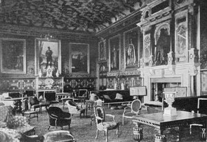 La Sala di Disegno di Giacomo I, Hatfield House, pubblicato in The Graphic, 19 luglio 1902 da English Photographer